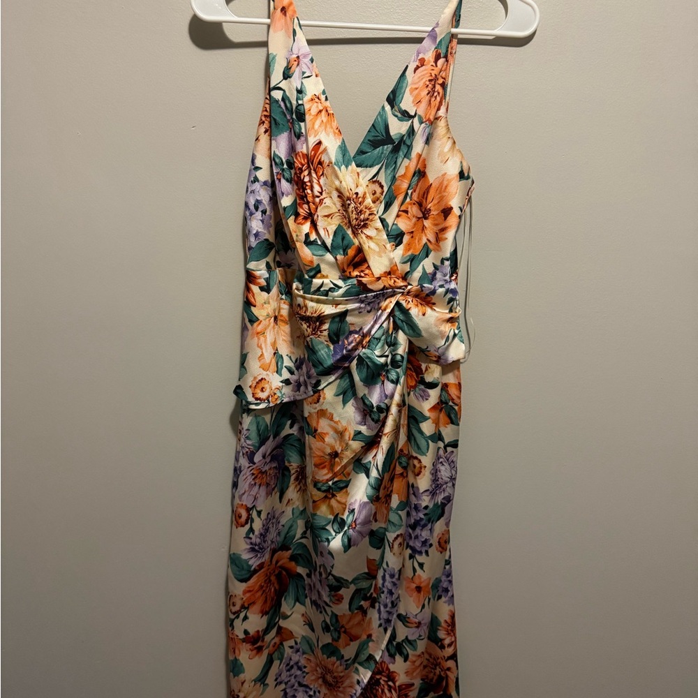 Express floral wrap dress